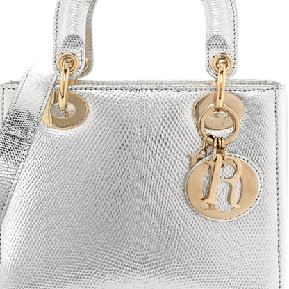 Christian Dior Metallic Lizard Mini Lady Dior Silver 7 of 10