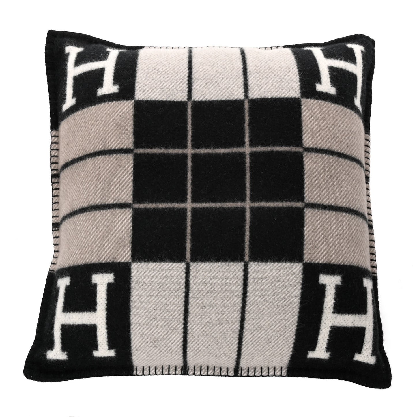 Wool Cashmere Avalon III Pillow PM Ecru Black