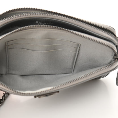 Chanel Metallic Caviar Quilted Small Boy Clutch With Chain Silver 5 of 14