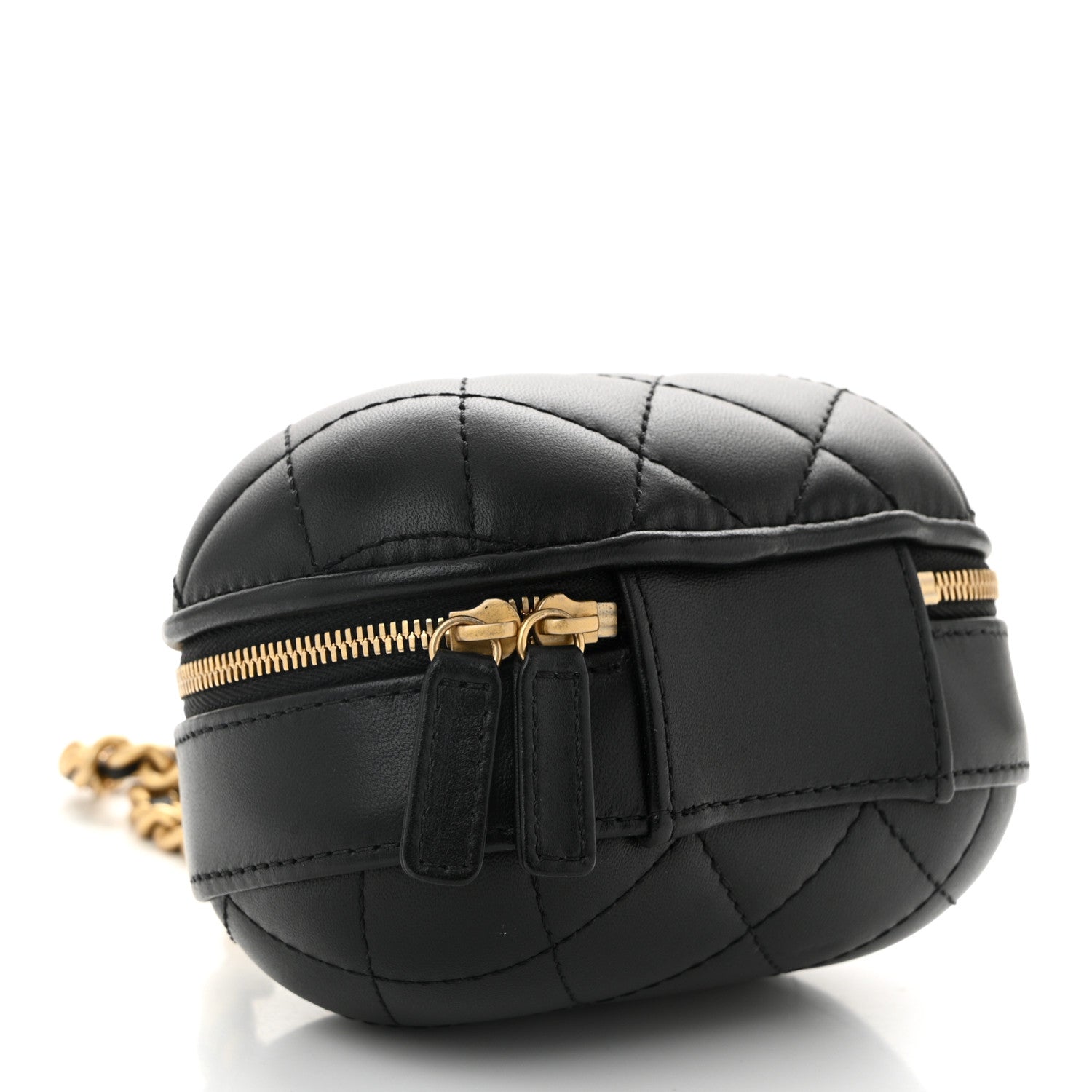 Chanel Lambskin Quilted CC Bubble Vanity Case With Chain Black 4 of 10