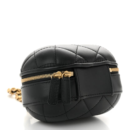 Chanel Lambskin Quilted CC Bubble Vanity Case With Chain Black 4 of 10