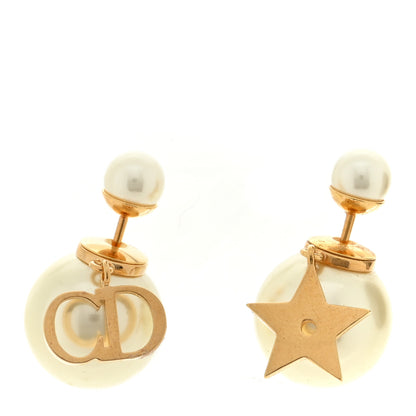 Christian Dior Pearl Mise En Dior Logo Tribal Earrings 1 of 4