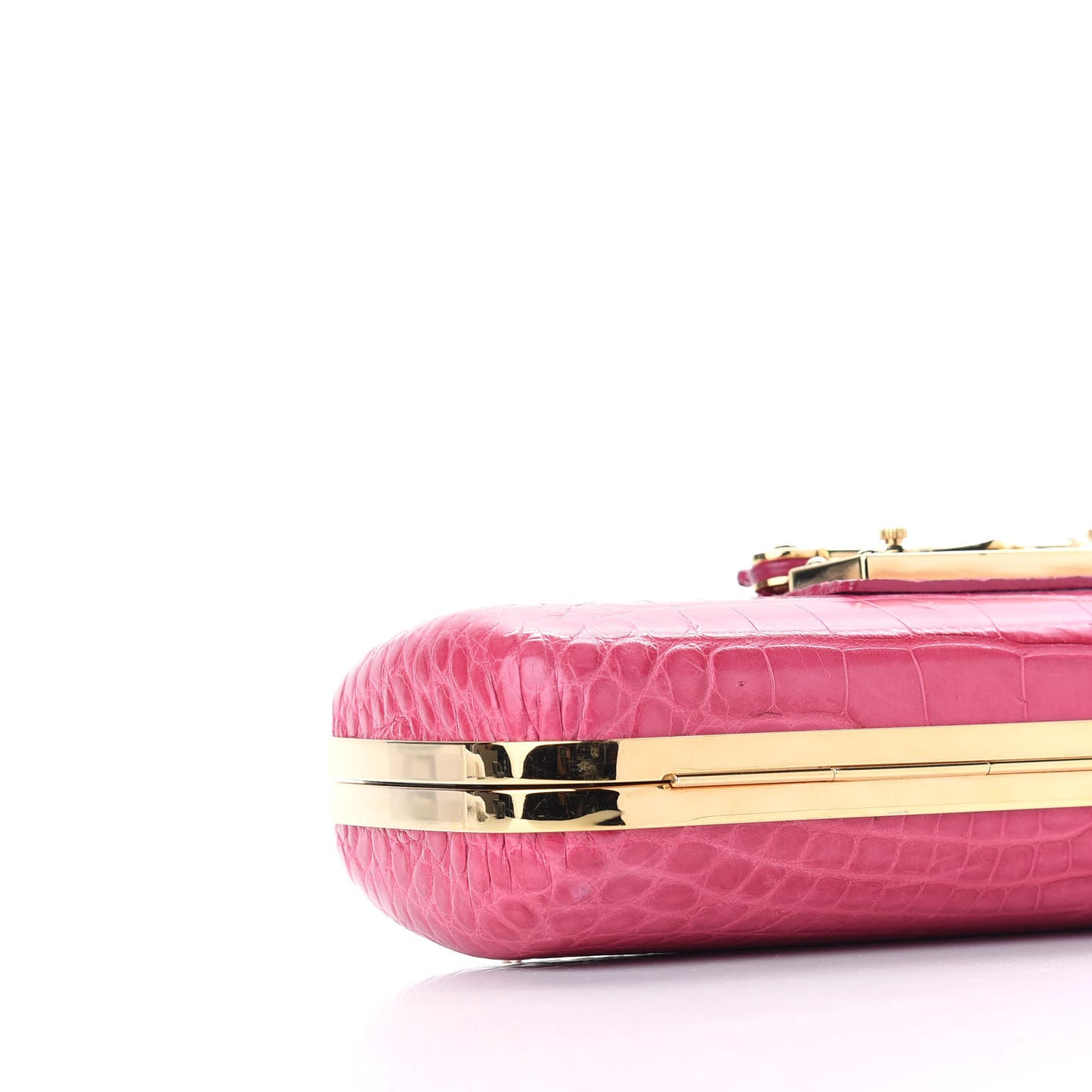 Crocodile Minaudiere Tresor Clutch Pink