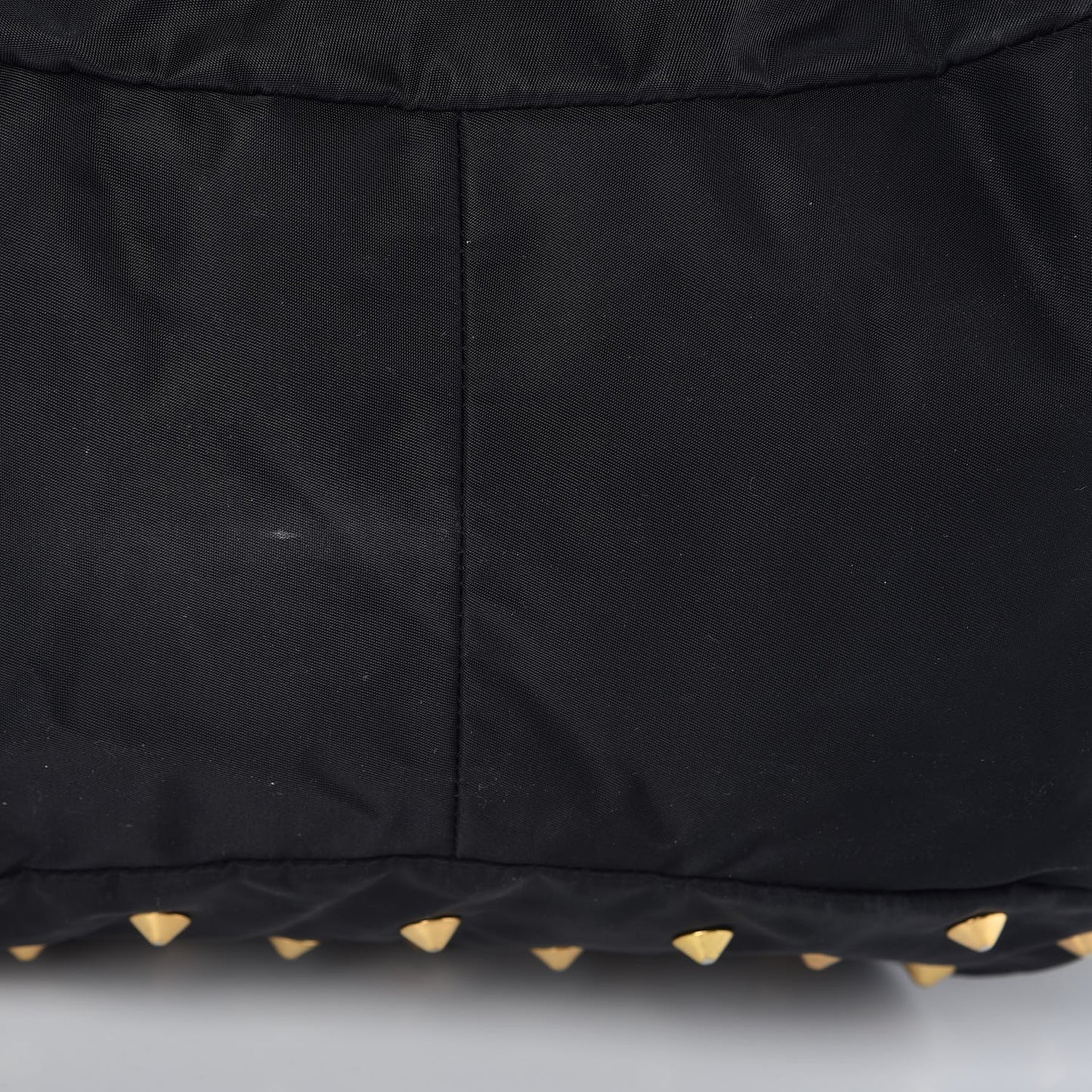 Nylon Studded Shoulder Bag Black