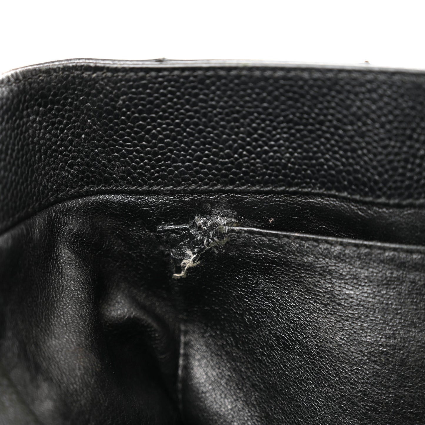 Caviar Quilted Shopping Tote Black