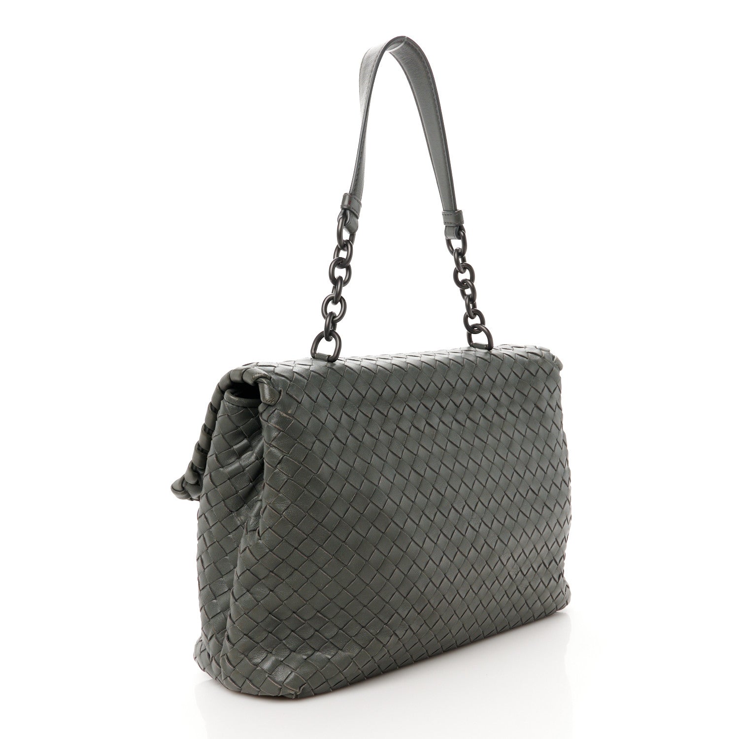 Bottega Veneta Nappa Intrecciato Olimpia Shoulder Bag Steel 3 of 15