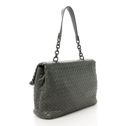 Bottega Veneta Nappa Intrecciato Olimpia Shoulder Bag Steel 3 of 15