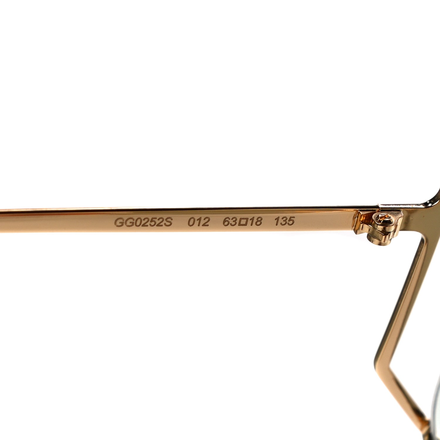 Gucci Metal Oversized Round Sunglasses GG0252S Gold Green 6 of 8