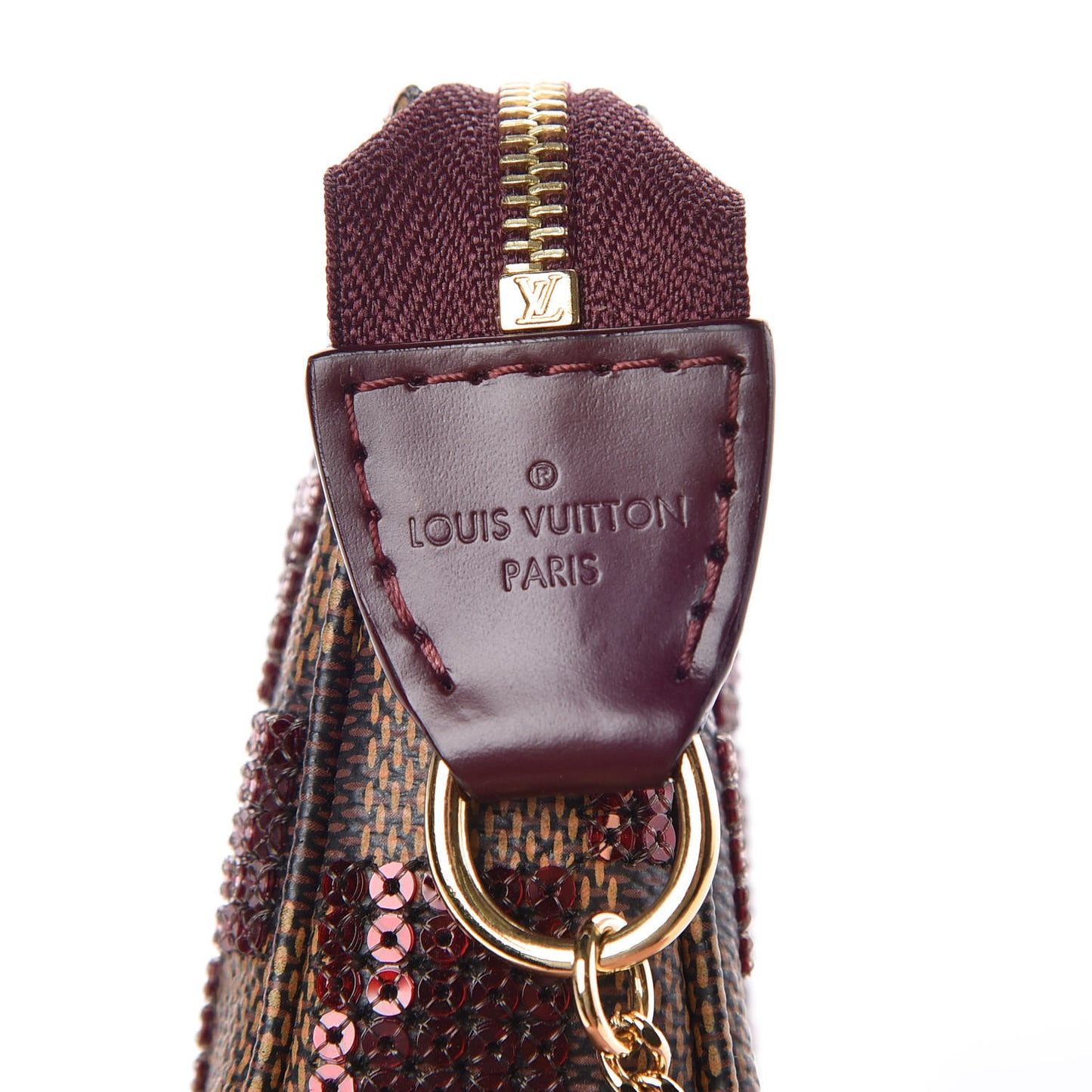 Damier Paillettes Mini Pochette Accessories Red