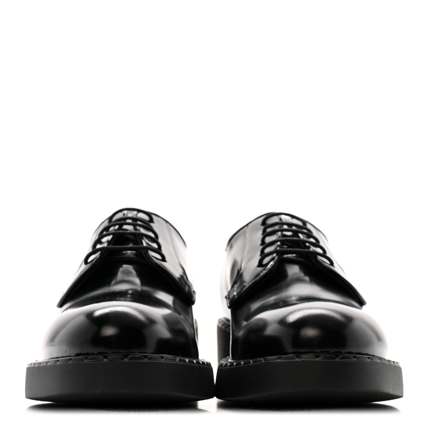 Prada Spazzolato Calzature Donna 50mm Derby Loafers 39 Black 3 of 10
