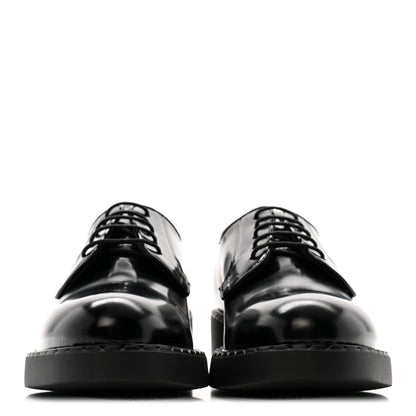 Prada Spazzolato Calzature Donna 50mm Derby Loafers 39 Black 3 of 10