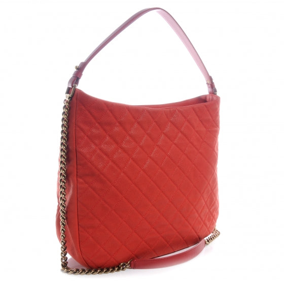 Iridescent Caviar Country Chic Hobo Red