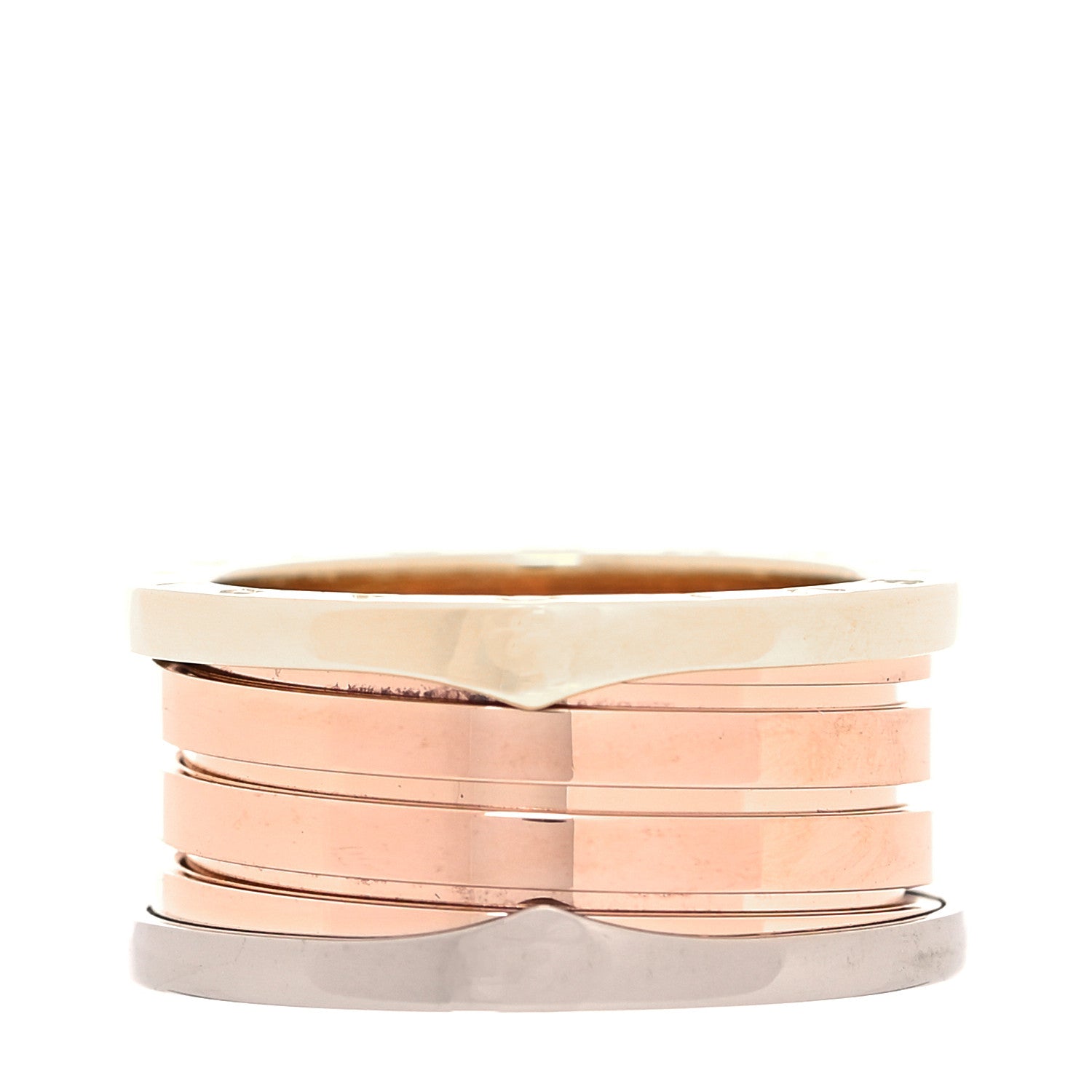 Bulgari 18K Rose White Yellow Gold B.Zero1 Four-Band Ring 57 8 2 of 12