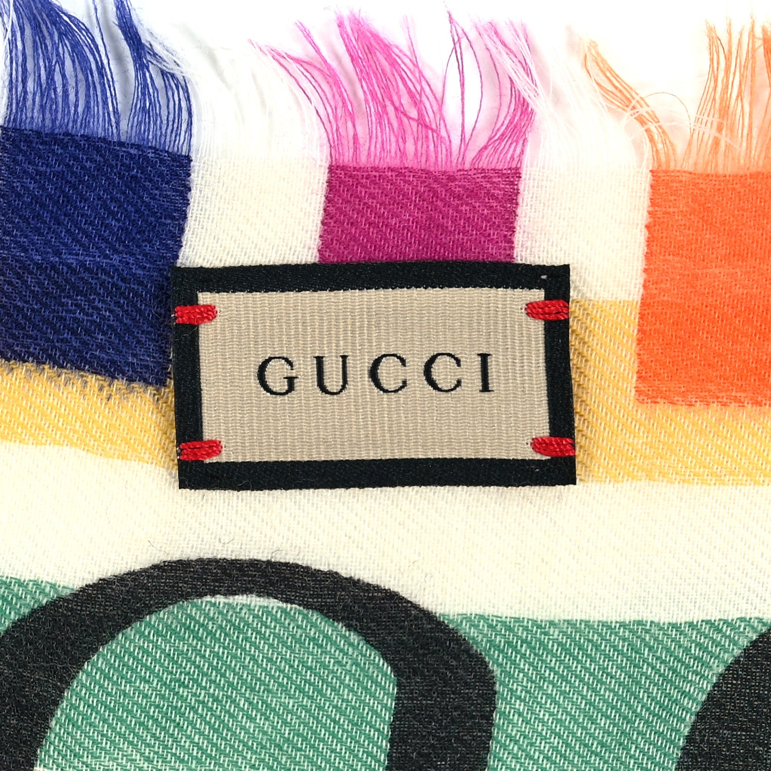 Gucci Wool Plaid Allcolors Shawl Ivory Multicolor 3 of 4