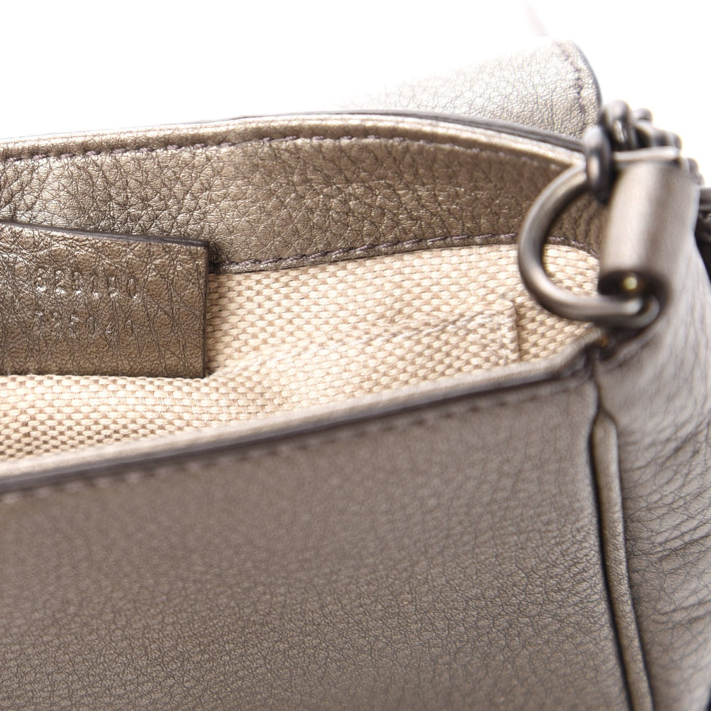 Metallic Pebbled Calfskin Small Soho Flap Crossbody Sasso