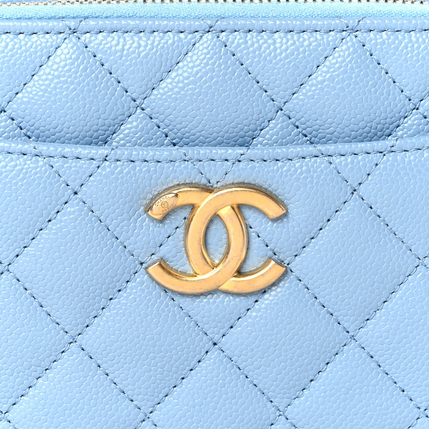 Chanel Caviar Quilted Small Pick Me Up Vanity Case Light Blue 9 of 11