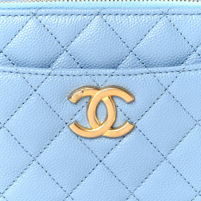 Chanel Caviar Quilted Small Pick Me Up Vanity Case Light Blue 9 of 11