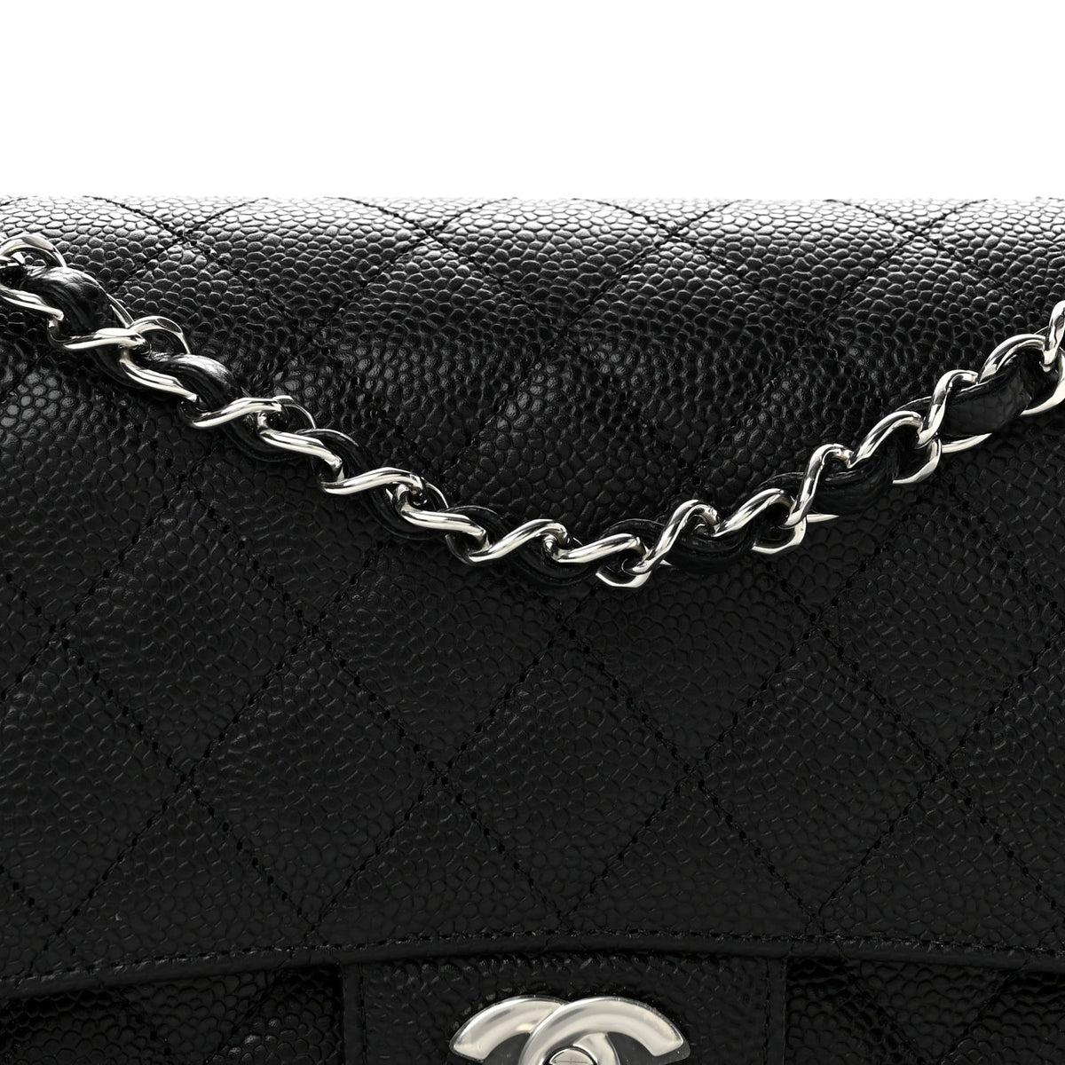 Chanel Caviar Quilted Medium Double Flap Black 8 of 11