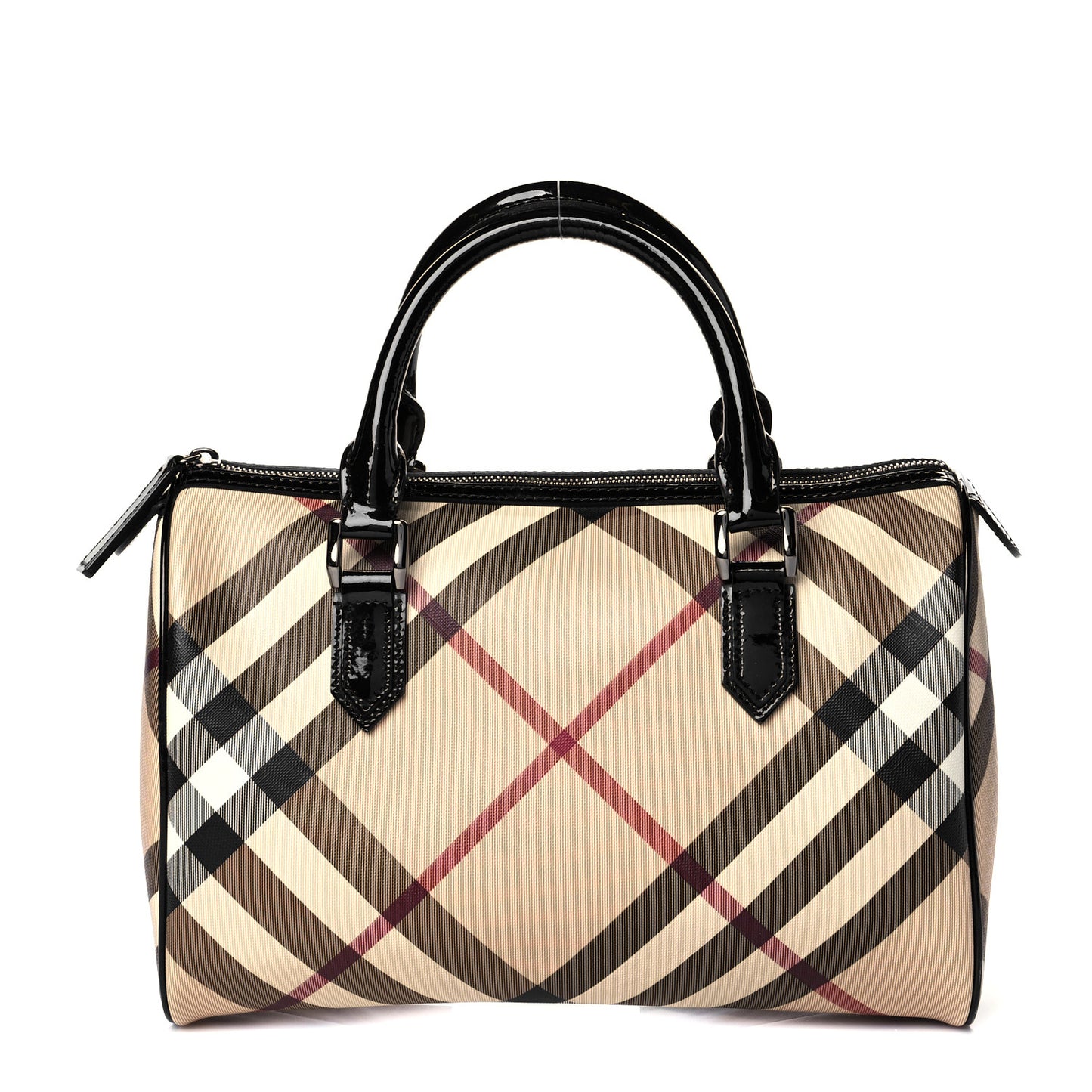 Supernova Check Patent Small Chester Bowling Bag Black