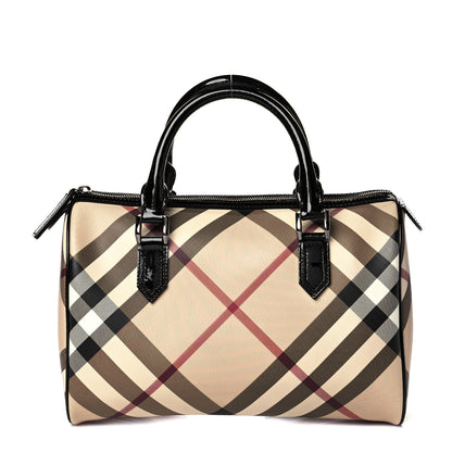 Burberry Supernova Check Patent Small Chester Bowling Bag Black 1 of 12