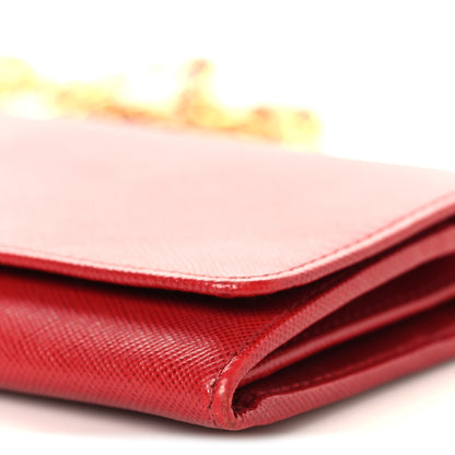 Prada Saffiano Wallet on Chain Fuoco 9 of 9