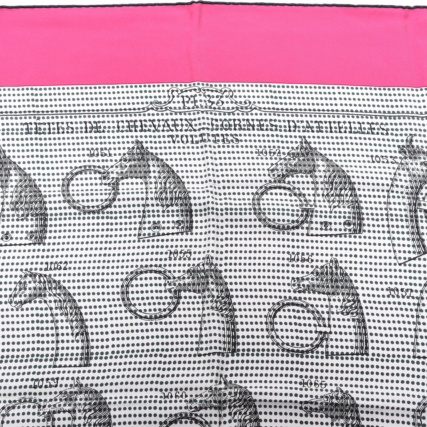 Silk Manufacture de Boucleries Scarf 90 Blanc Rose Indien Gris