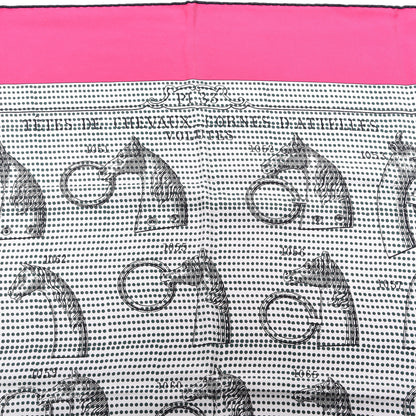 Hermes Silk Manufacture de Boucleries Scarf 90 Blanc Rose Indien Gris 4 of 5
