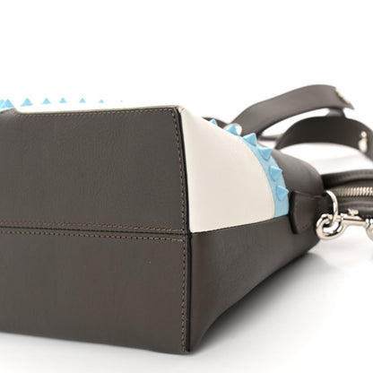 Fendi Vitello Dolce Monster Eyes Inlay Studded Medium By The Way Boston Bag Carbone White Multicolor 10 of 10