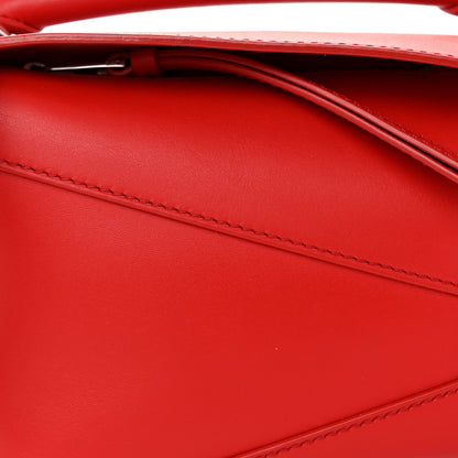 Loewe Satin Calfskin Mini Puzzle Edge Bag Red 7 of 9