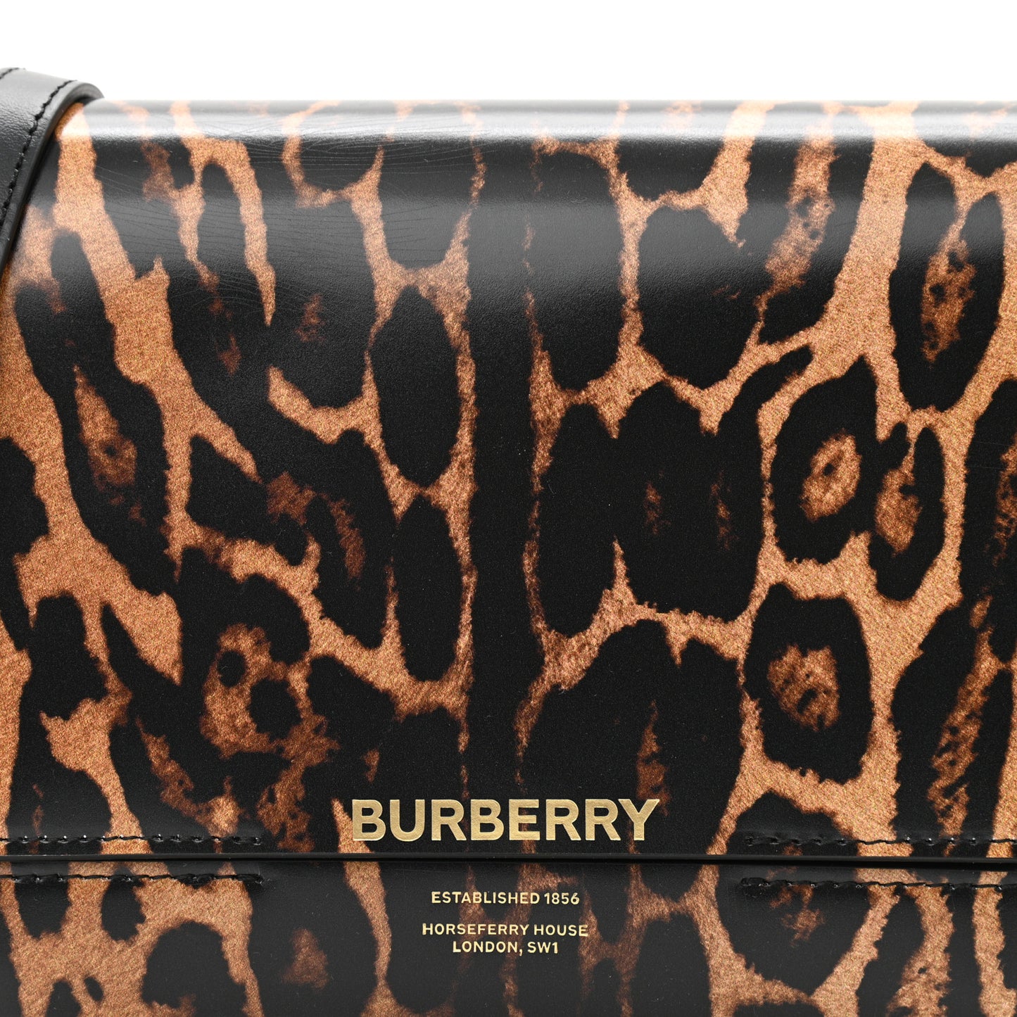Calfskin Leopard Small Grace Bag Black