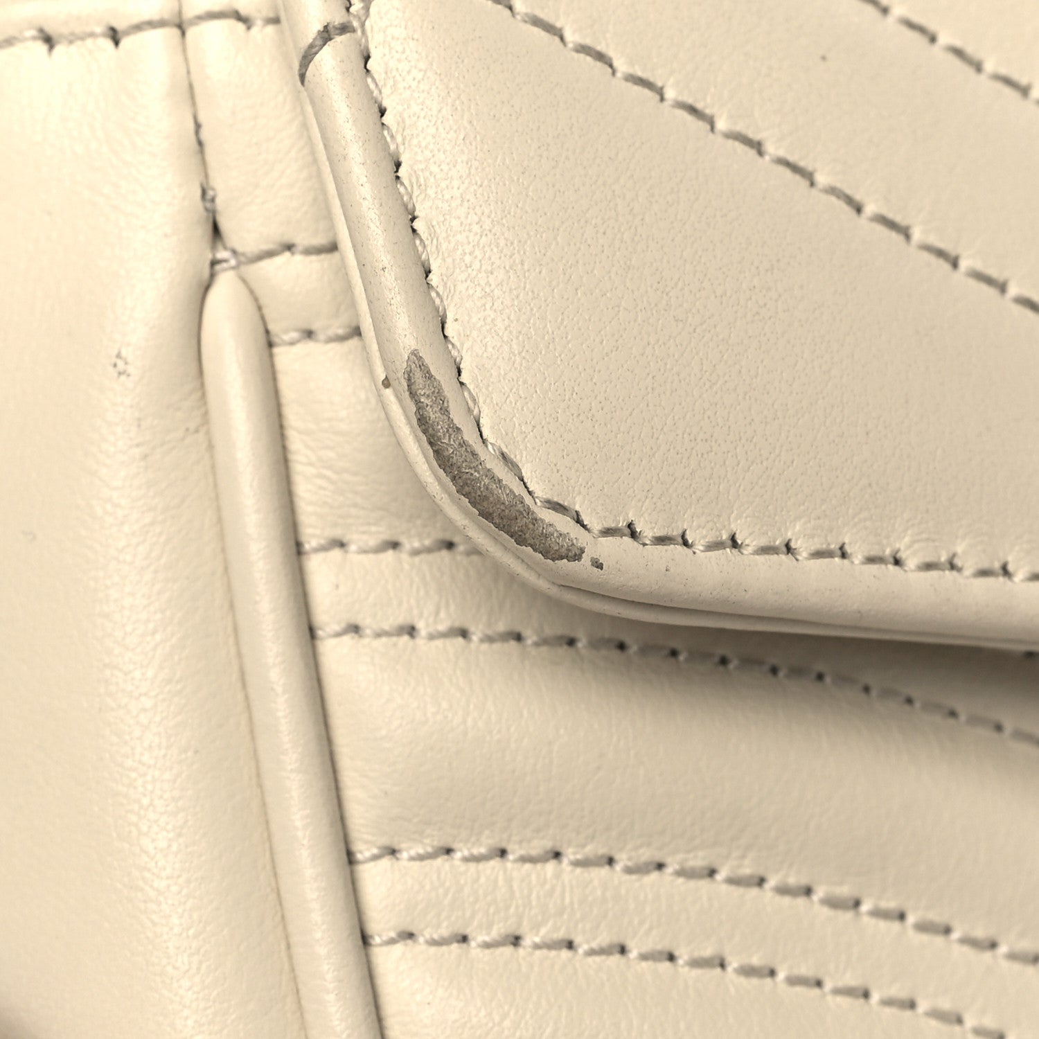 Gucci Calfskin Matelasse Small GG Marmont Shoulder Bag White 10 of 13