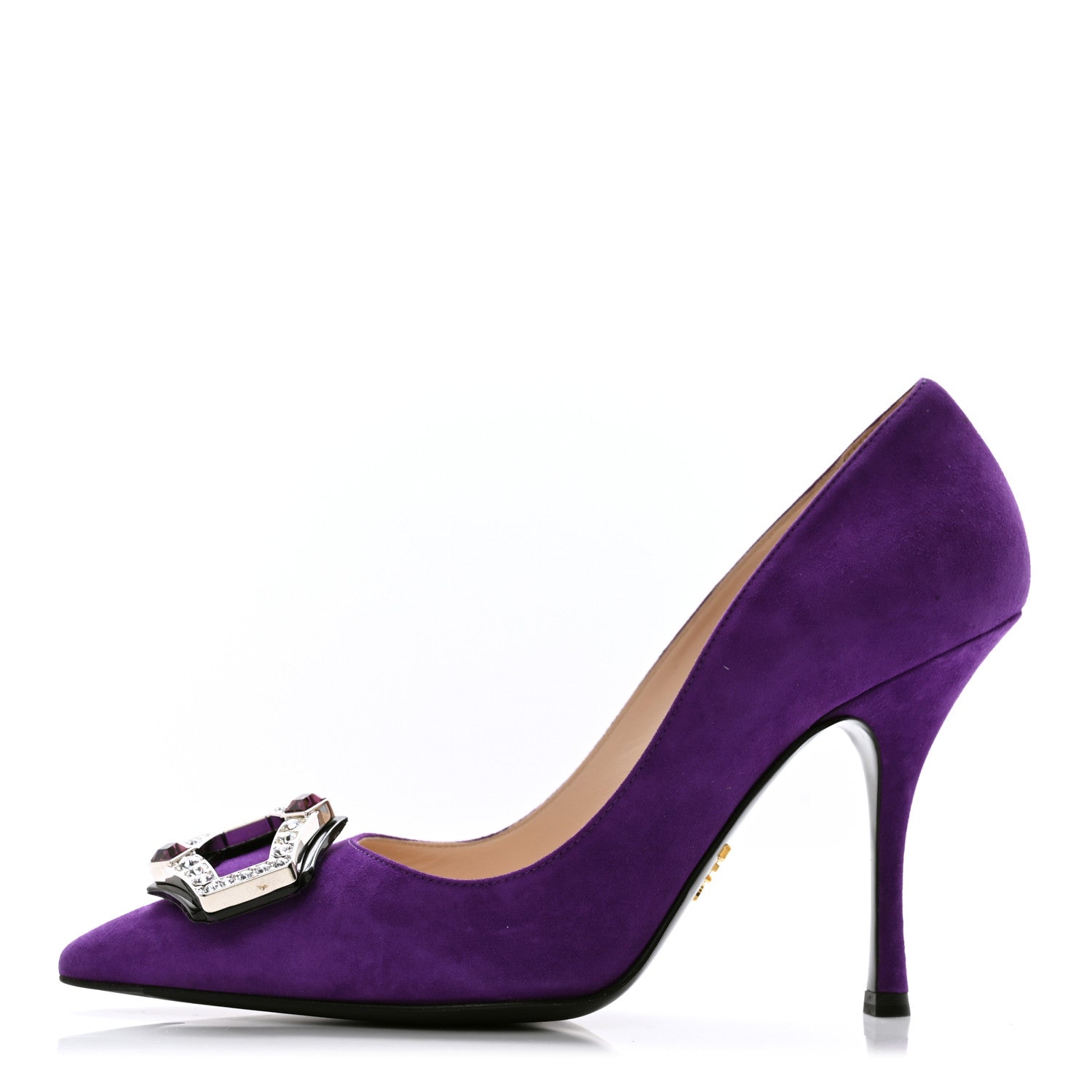 Prada Suede Heel Pumps 38 Purple 1 of 8