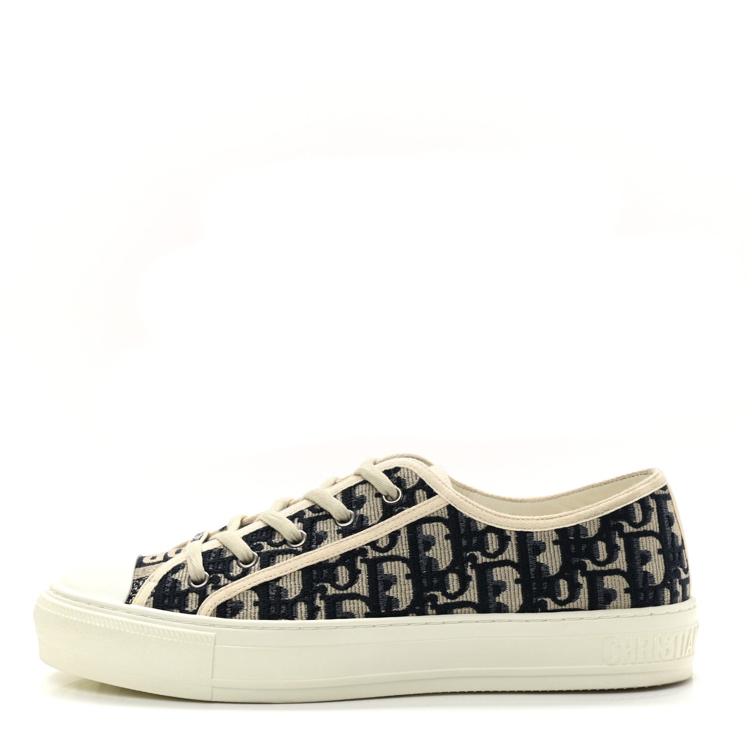 Christian Dior Canvas Oblique Walk'N'Dior Low Top Sneakers 41 Deep Blue 1 of 9