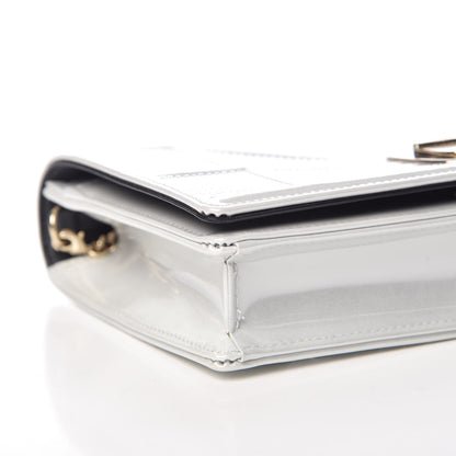 Christian Dior Patent Micro-Cannage Diorama Wallet on Chain Pouch White 8 of 10