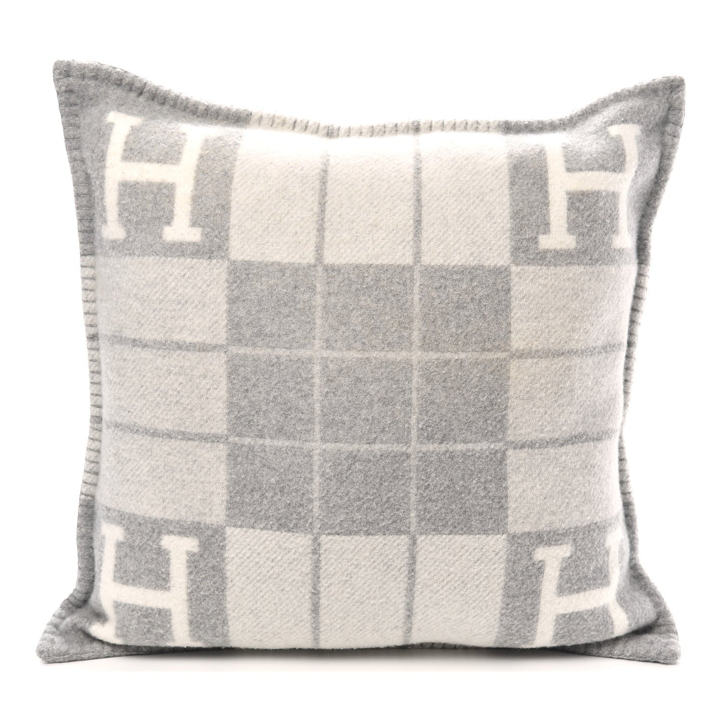 Wool Cashmere Avalon III Pillow PM Ecru Gris Clair