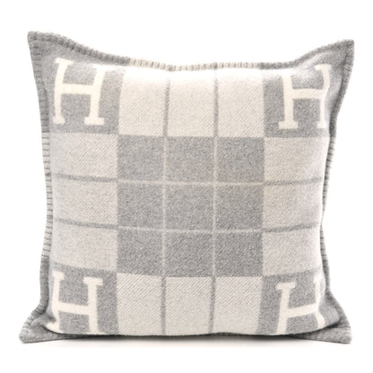Hermes Wool Cashmere Avalon III Pillow PM Ecru Gris Clair 1 of 3