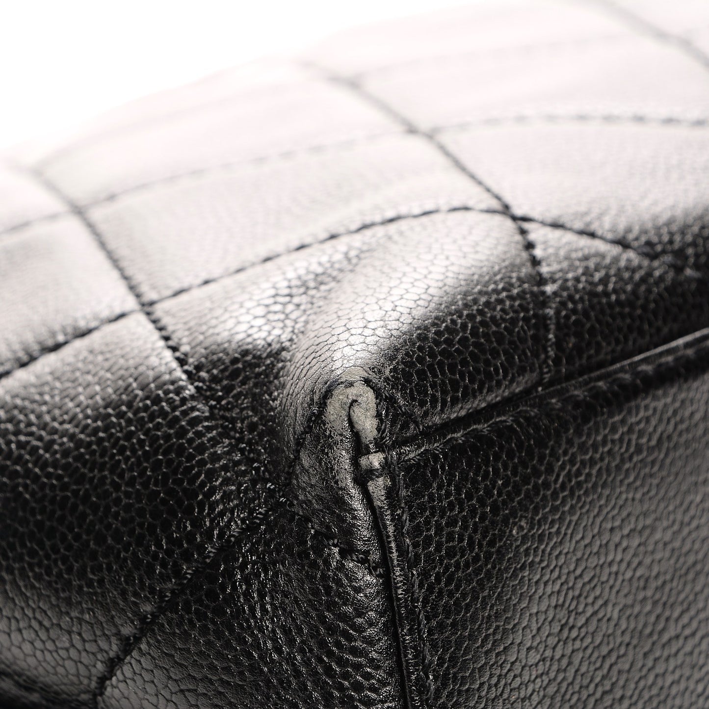 Caviar Quilted Flap Shoulder Bag Black
