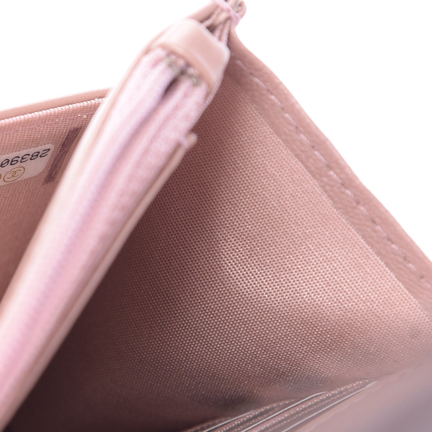 Goatskin Camellia Embossed Wallet On Chain WOC Light Pink