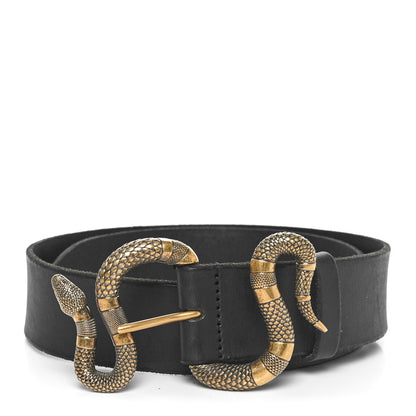 Gucci Calfskin Snake Belt 75 30 Black 1 of 4