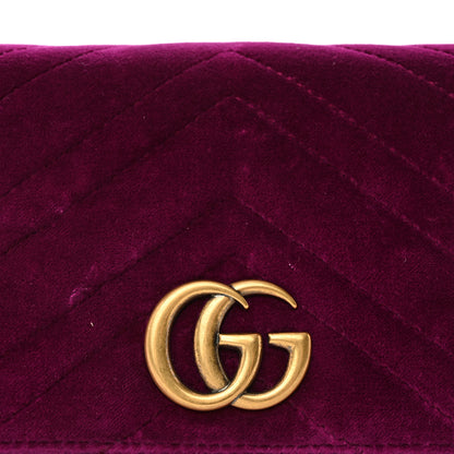 Gucci Velvet Matelasse GG Marmont Mini Bag Fuchsia Violet Cyclamen 7 of 18