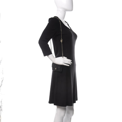 Chanel Caviar Quilted Flap Card Holder On Chain Black 2 of 12
