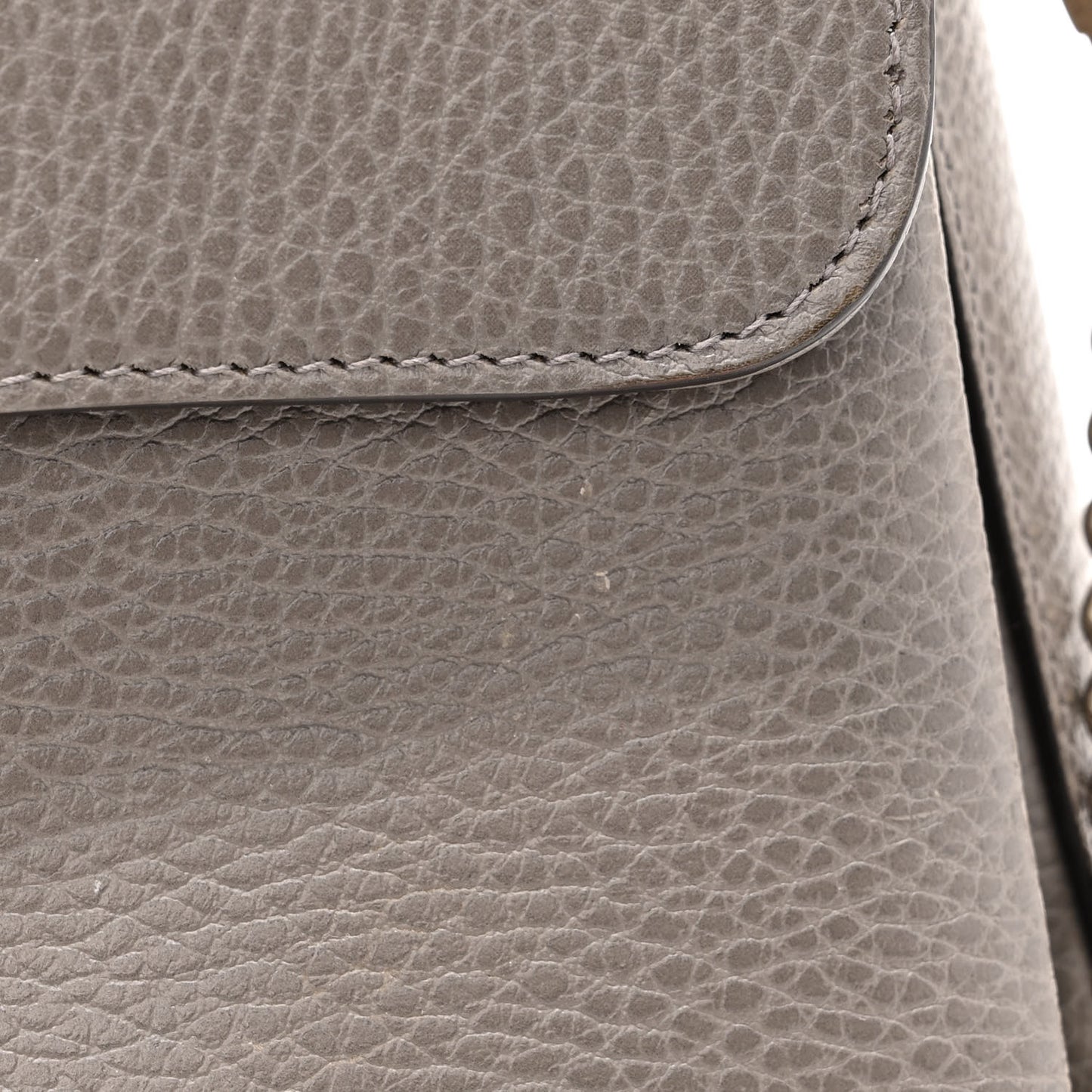 Dollar Calfskin Interlocking G Top Handle Shoulder Bag Loess