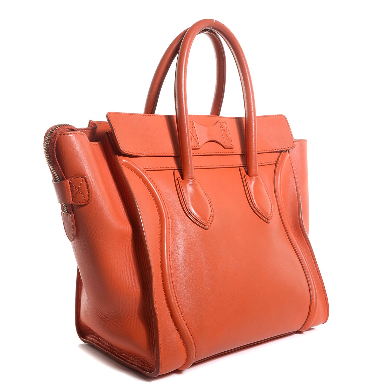 Celine Smooth Calfskin Mini Luggage Orange 3 of 8