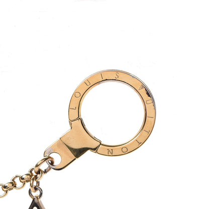 Louis Vuitton Brass Enamel Fleur De Monogram Bag Charm Chain Gold 4 of 6