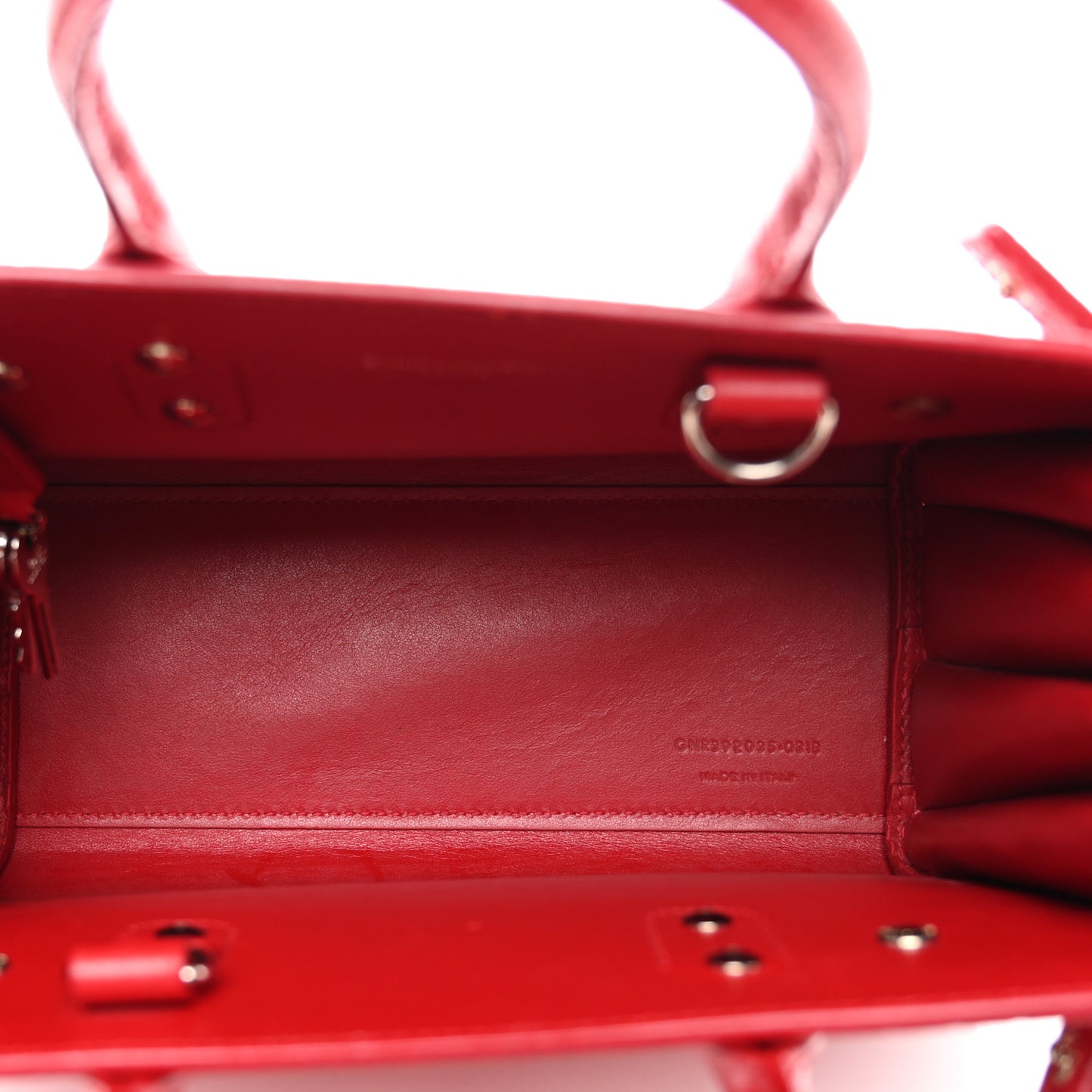 Calfskin Crocodile Embossed Nano Sac De Jour Red