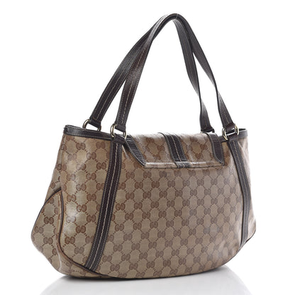Gucci Crystal Monogram Duchessa Flap Shoulder Bag Dark Brown 3 of 19