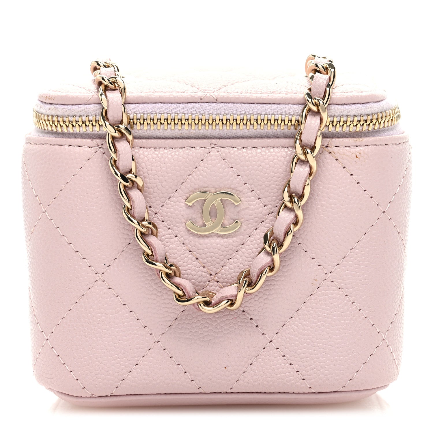 Chanel Caviar Quilted Mini Vanity Case With Chain Light Pink 1 of 11
