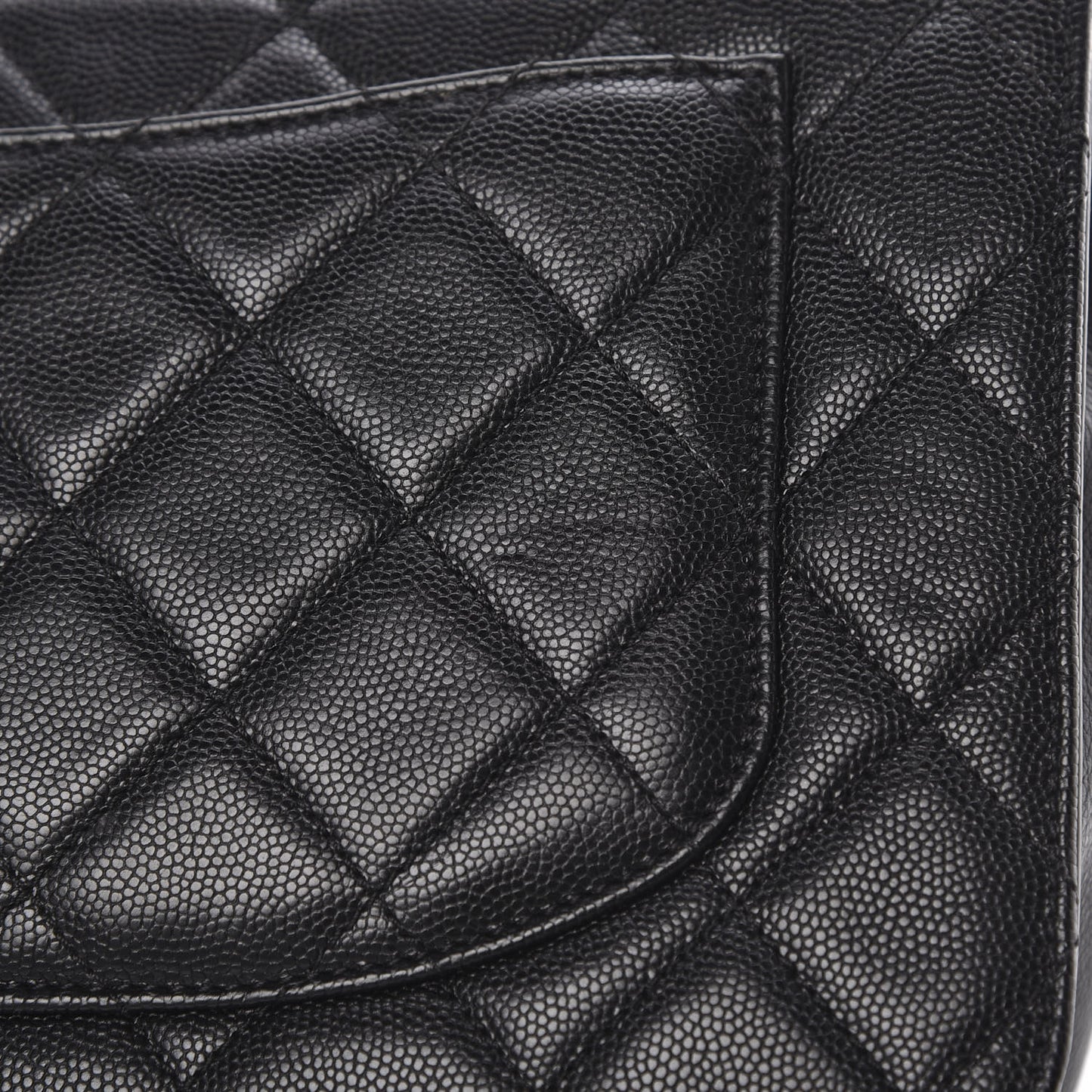 Caviar Quilted Large Studded Flap Black