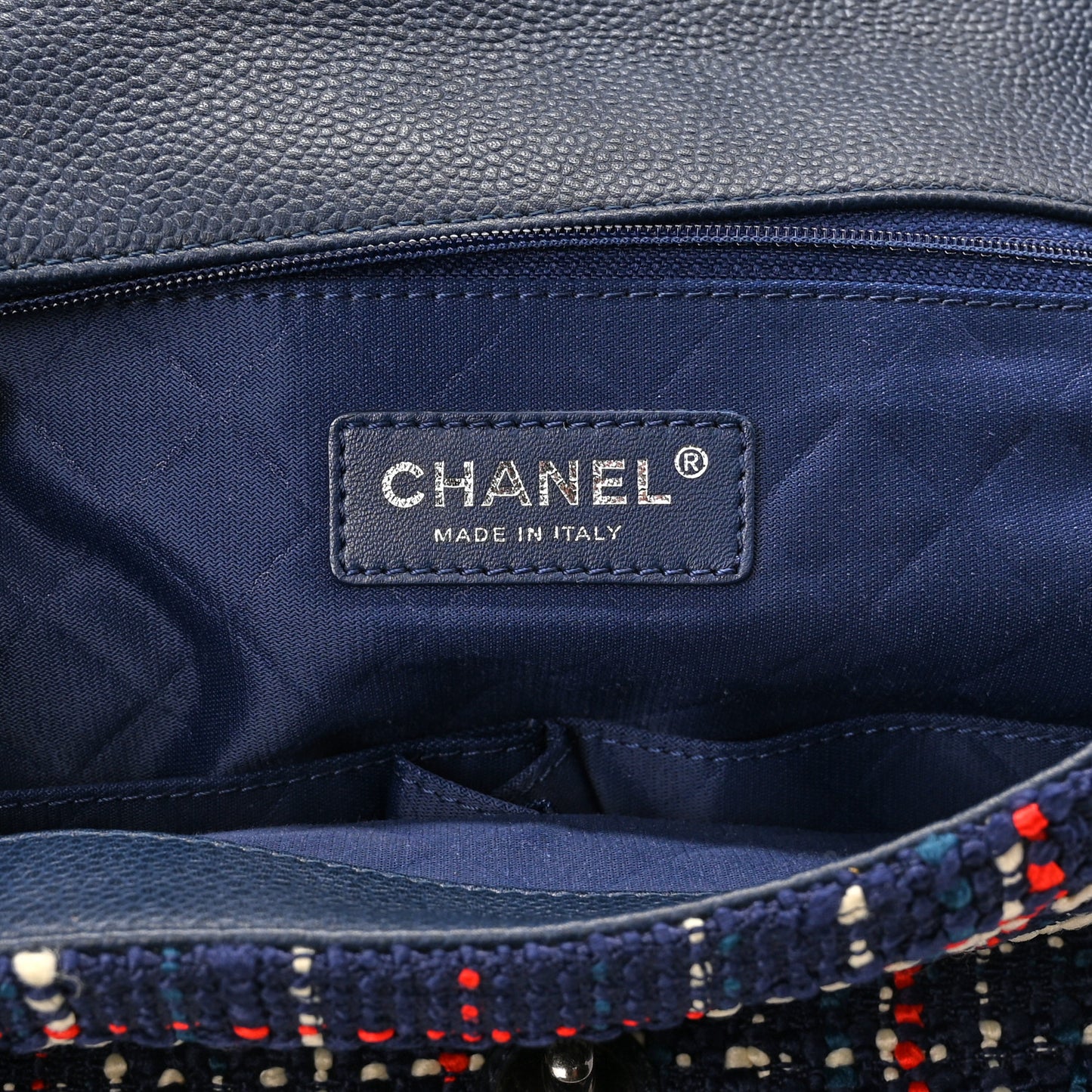 Tweed Trip Top Handle Flap Navy