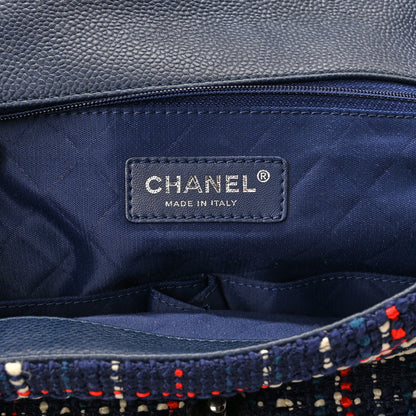 Chanel Tweed Trip Top Handle Flap Navy 5 of 10